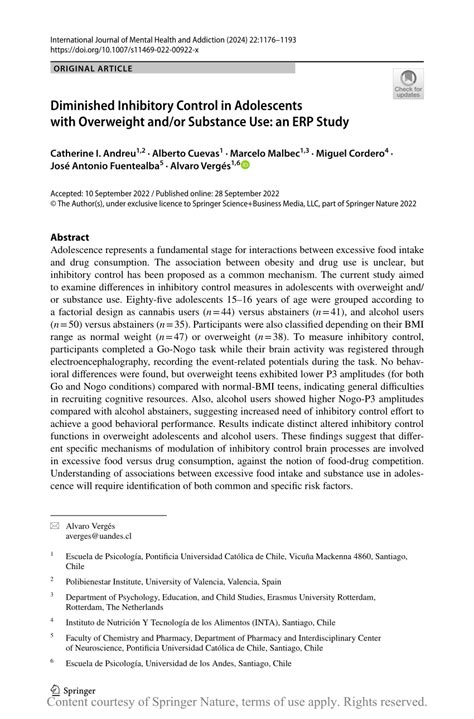 Inhibitory control and obesity in adolescents: A prospective cohort .
